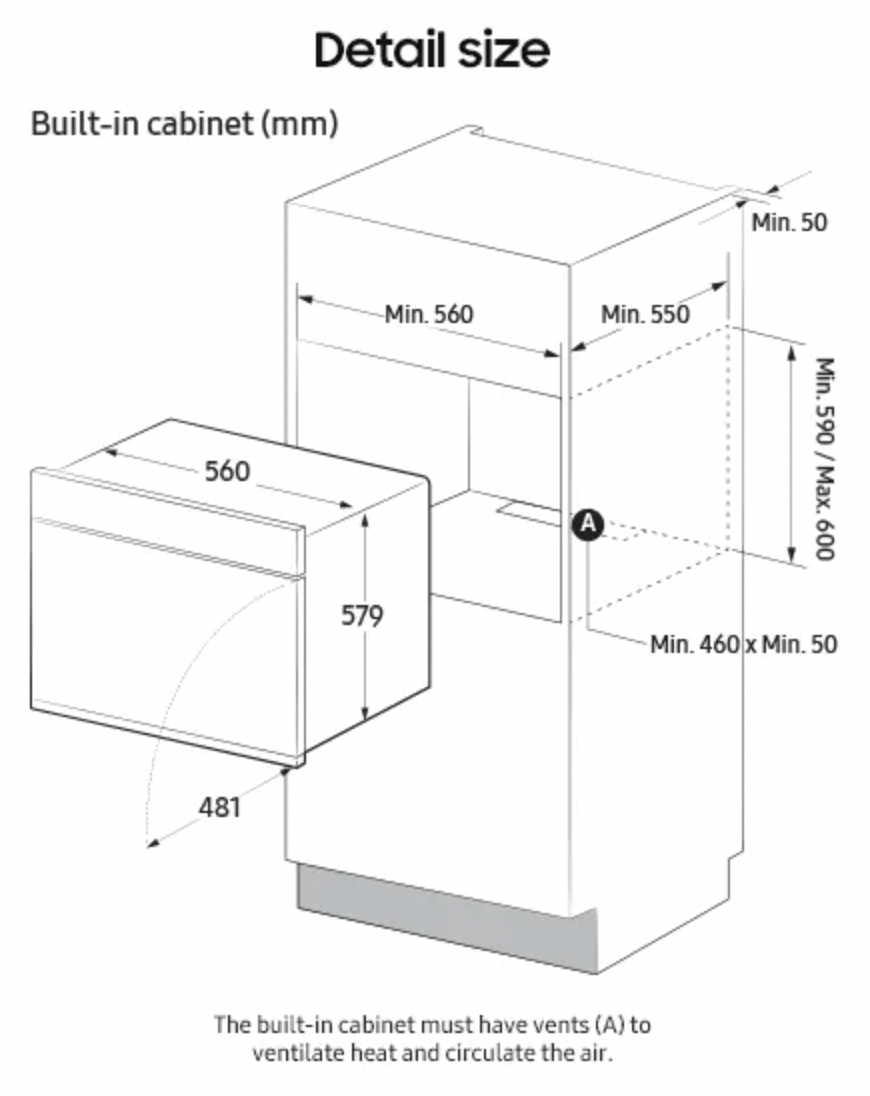 SAMSUNG NV7B4450VAK multifunctionele oven met stoomtoevoeging - 60cm