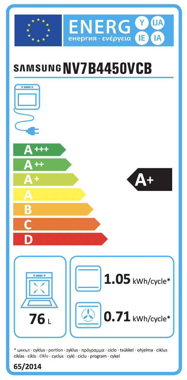 SAMSUNG NV7B4450VCB multifunctionele oven met stoomtoevoeging - 60cm