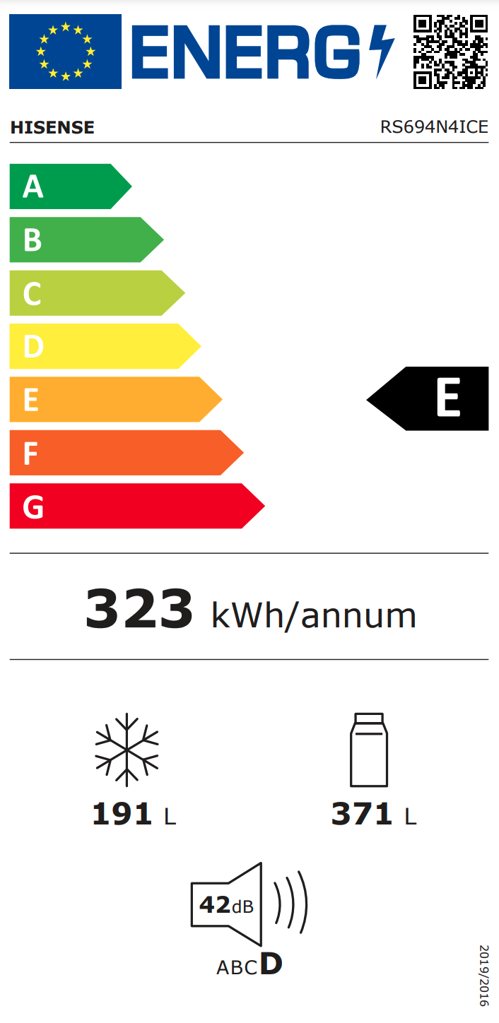 HISENSE RS694N4ICE side-by-side - 179cm