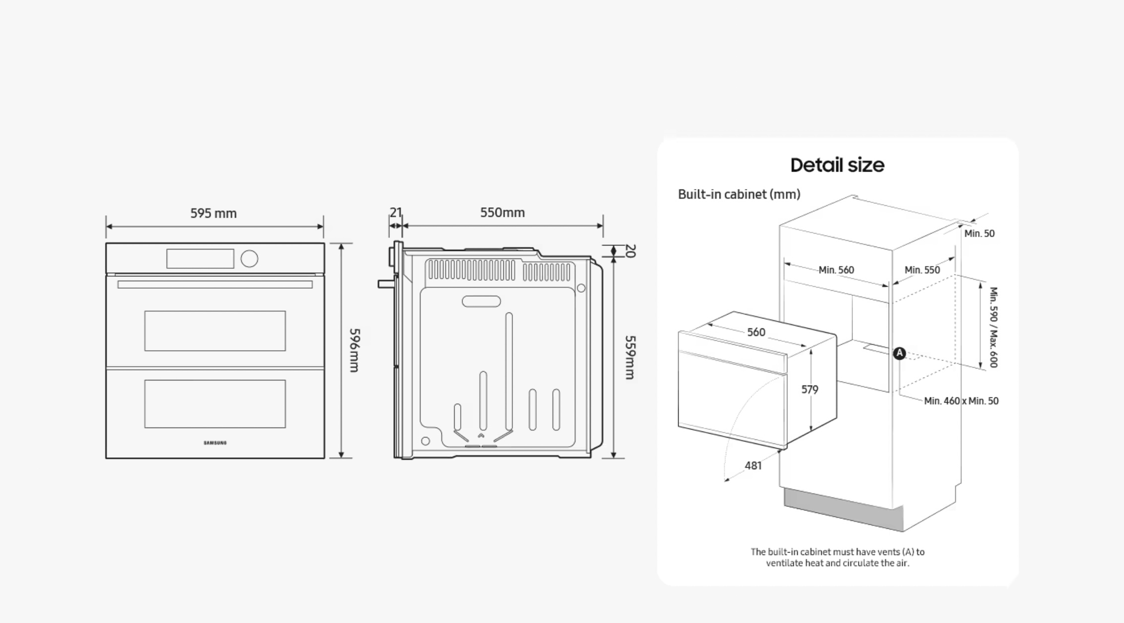 SAMSUNG NV7B4540VAK/U1 multifunctionele oven met stoom - 60cm