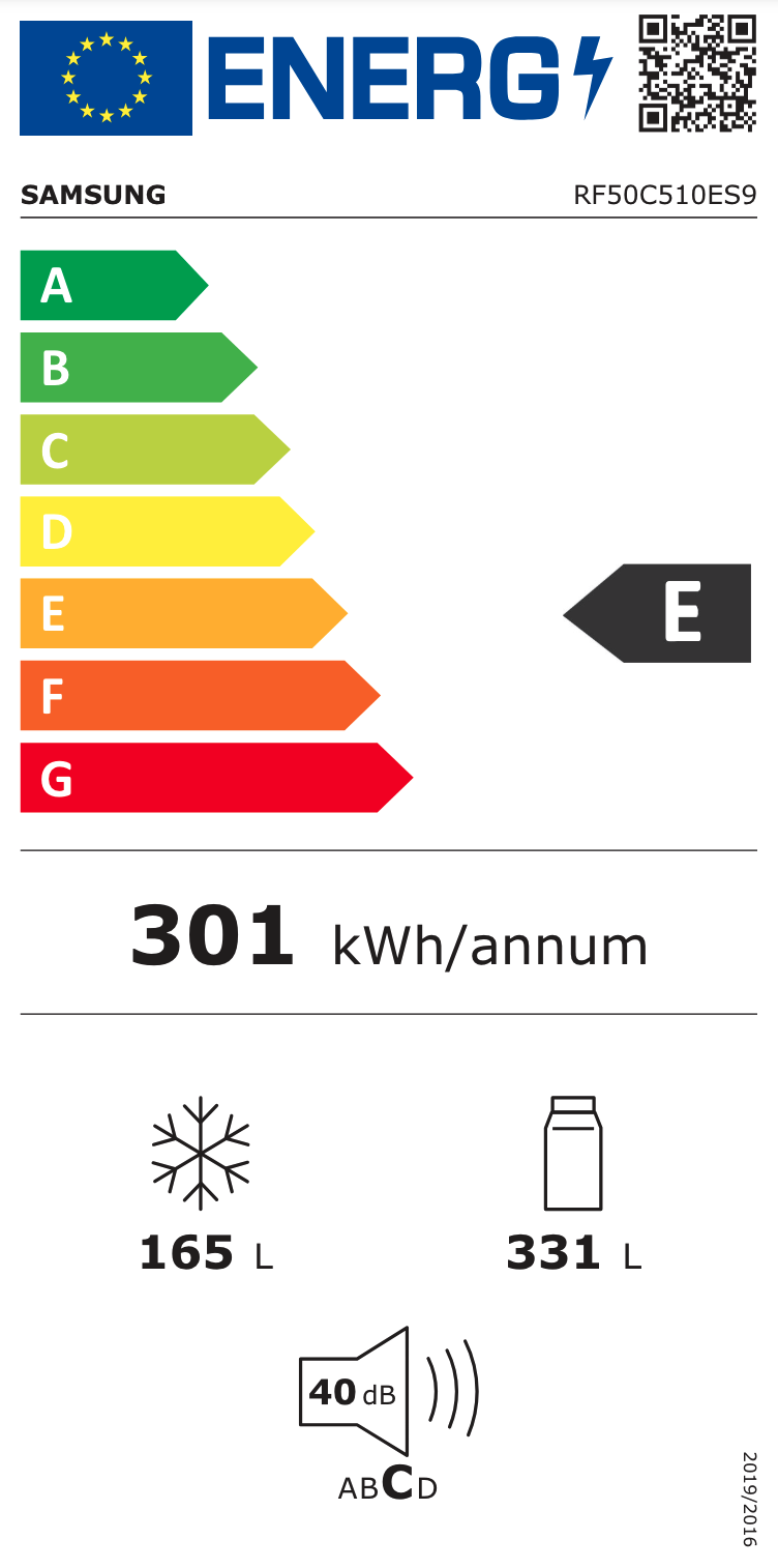 SAMSUNG RF50C510ES9/EF side-by-side - 178cm