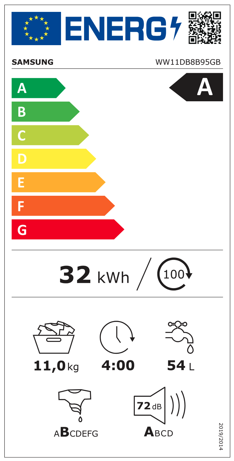 SAMSUNG WW11DB8B95GBU3 wasmachine