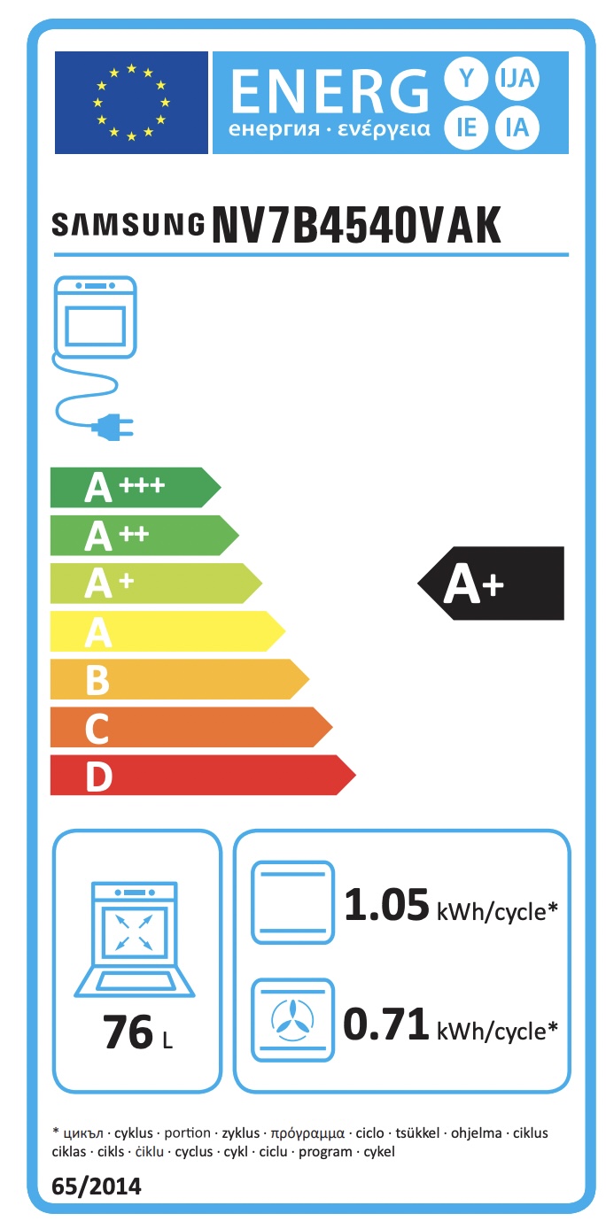 SAMSUNG NV7B4540VAK/U1 multifunctionele oven met stoom - 60cm