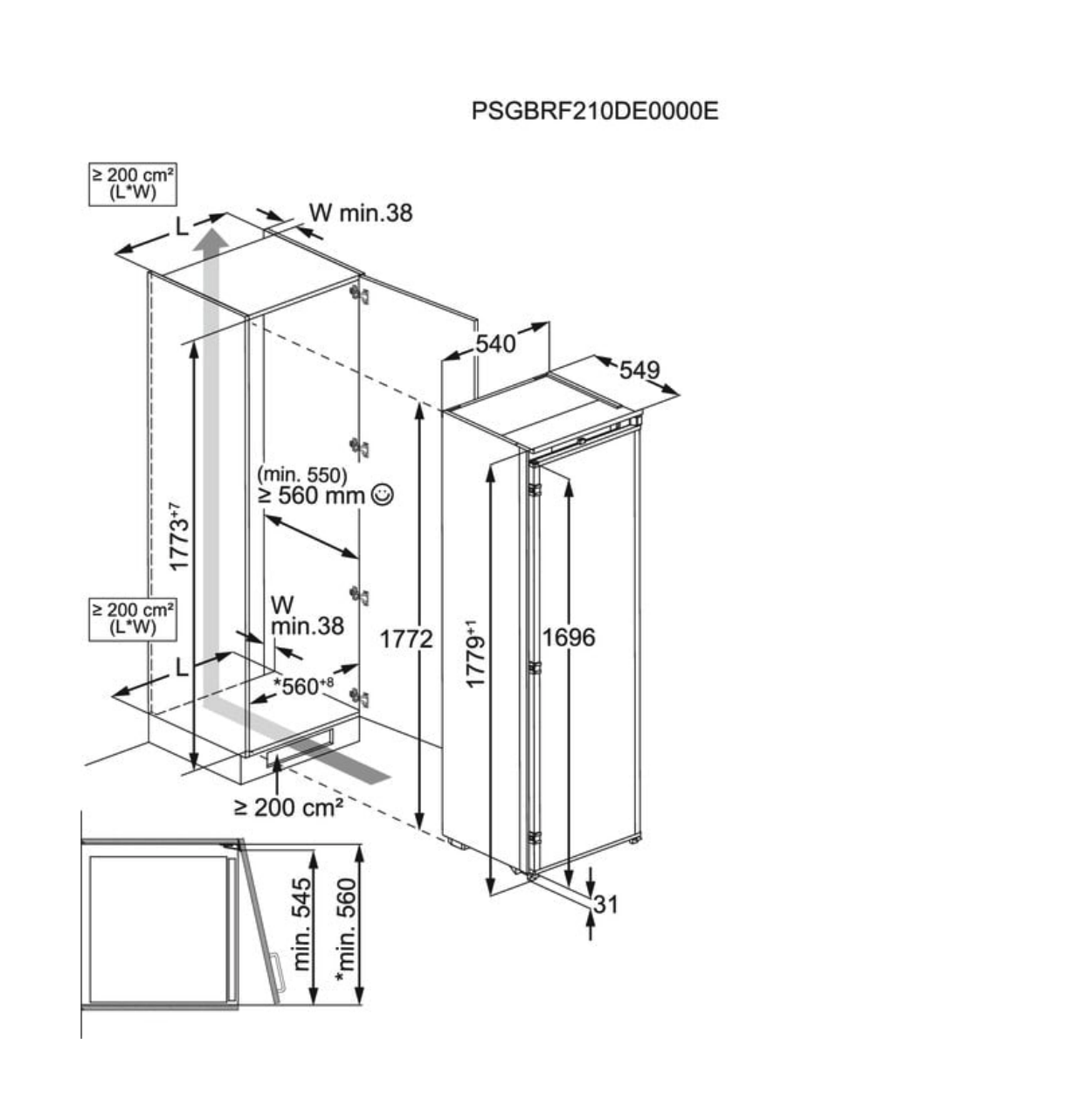 AEG ORX9V351DB side-by-side - 177cm